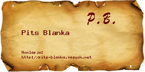 Pits Blanka névjegykártya